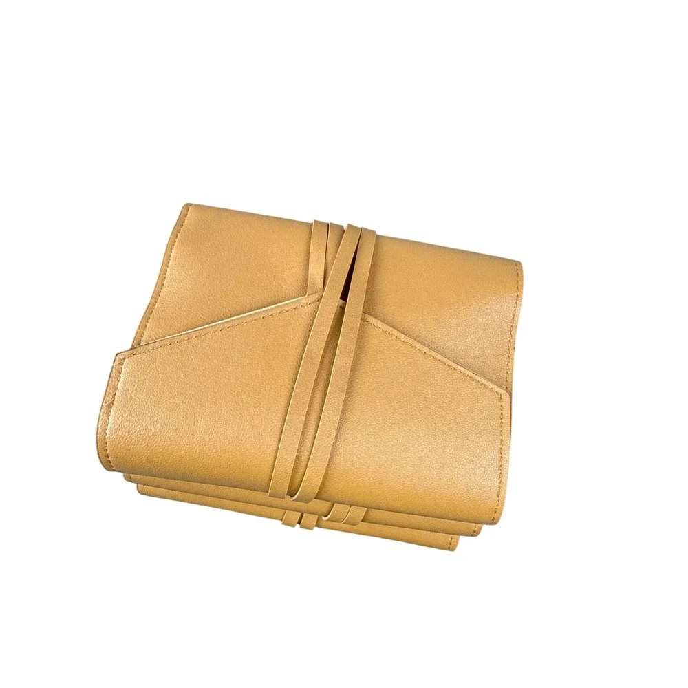 Glass Ladder & Co Tan Leather Roll Up Travel Organizer Bag Pouch